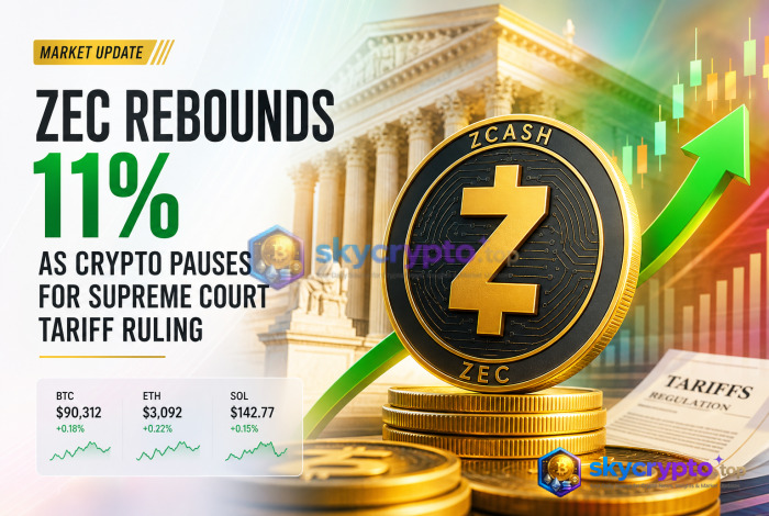 ZEC Rebounds 11% as Crypto Pauses for Supreme Court Tariff Ruling