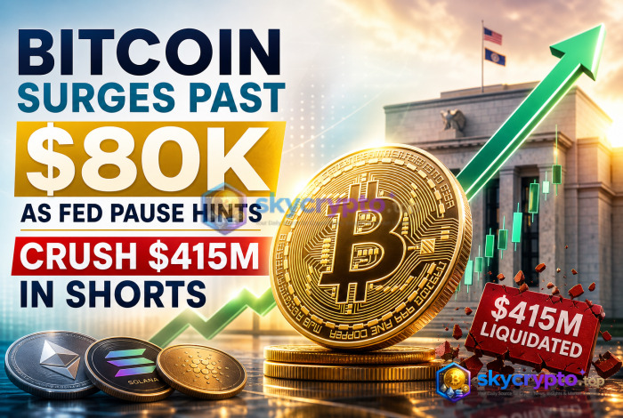 Bitcoin Surges Past $80K as Fed Pause Hints Crush $415M in Shorts