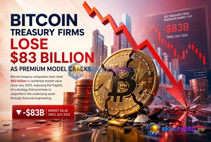 Bitcoin Treasury Firms Lose $83 Billion as Premium Model Cracks
