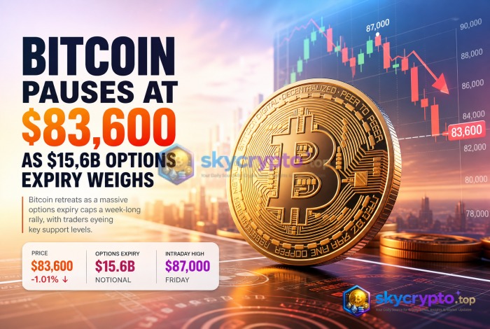Bitcoin Pauses at $83,600 as $15.6B Options Expiry Weighs