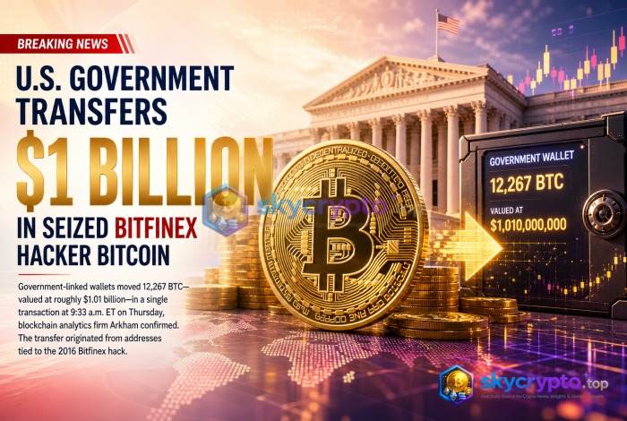 US Government Transfers $1 Billion in Seized Bitfinex Hacker Bitcoin