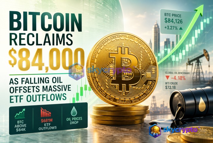 Bitcoin Reclaims $84,000 as Falling Oil Offsets Massive ETF Outflows